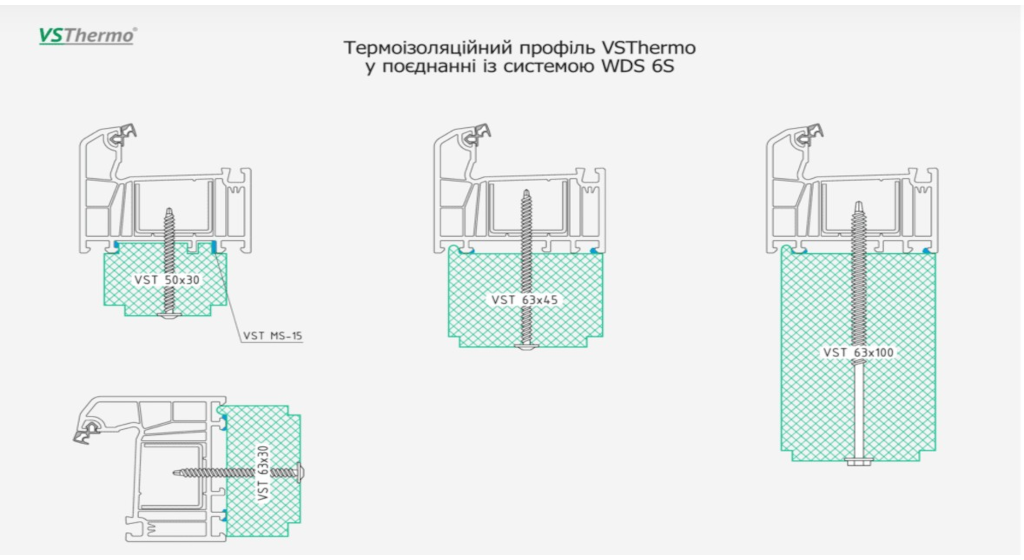 Теплий підвіконний профіль VST 63x45 — Photo 5