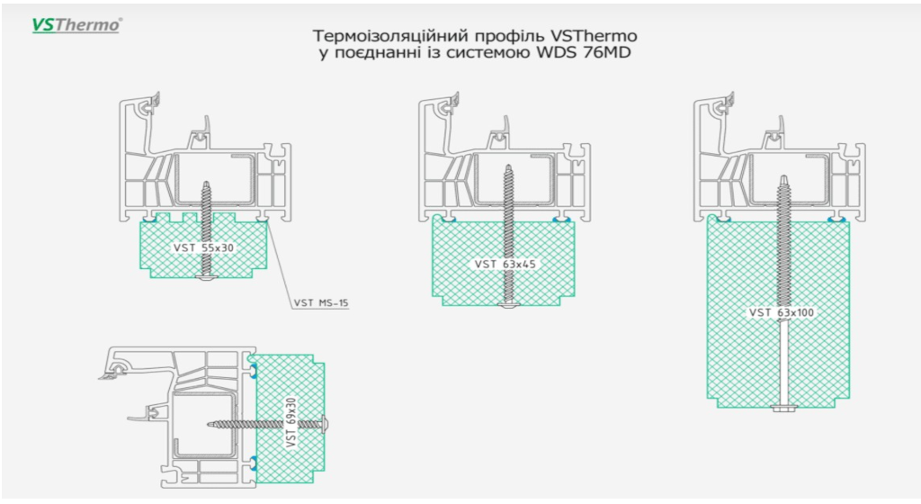 Теплий підвіконний профіль VST 55x30 — Photo 5