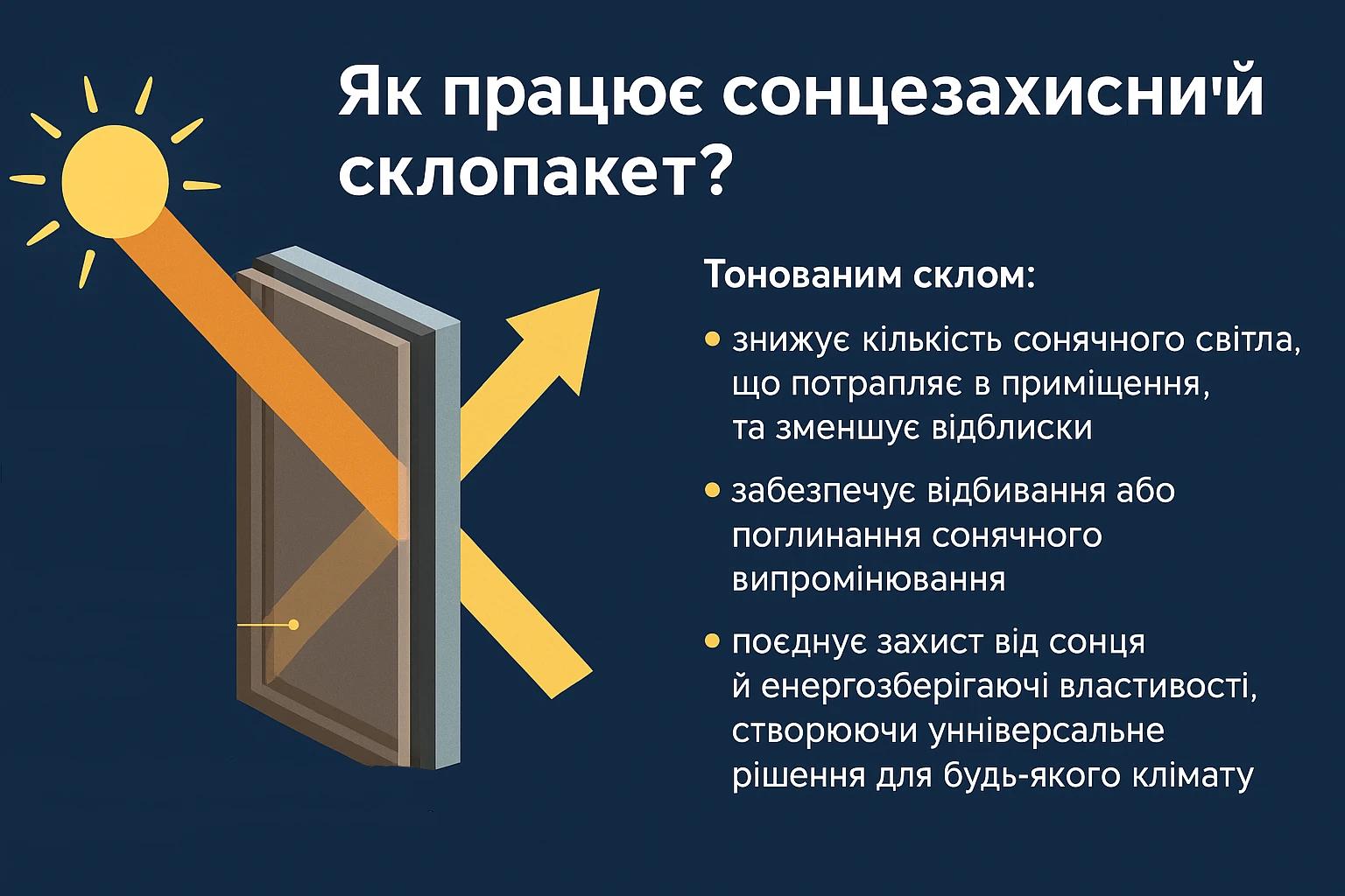 Як працює сонцезахисний склопакет