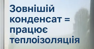 Конденсат восени чи навесні на зовнішньому склі — це норма, а не брак