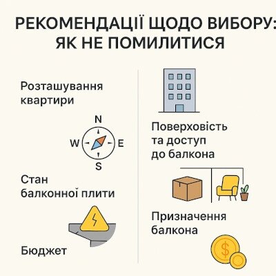 Рекомендації щодо вибору скління: облік розташування, поверховості, стану плити, призначення балкона та бюджету