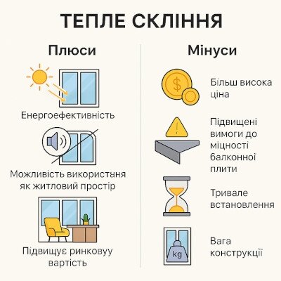 Плюси та мінуси теплого скління: енергоефективність та шумоізоляція проти вищої вартості та вимог до монтажу