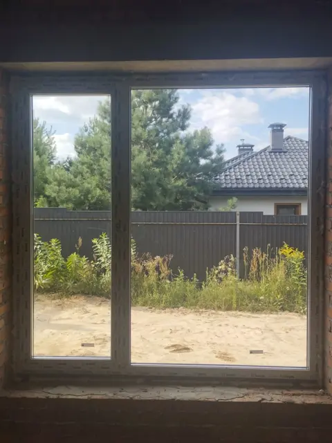 Панорамне вікно WDS 76 AD з ламінацією Антрацит піщаний у приватному будинку в Бобриці