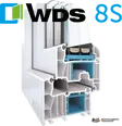 WDS 8S — енергоефективний ПВХ-профіль у розрізі з двокамерним склопакетом