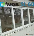 WDS SL 60, біла розсувна система на чотири стулки — монтаж із заводською плівкою, тепле засклення тераси/веранд