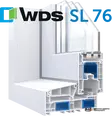 Розсувна система WDS SL 76 у розрізі: теплий профіль, склопакет і роликовий механізм