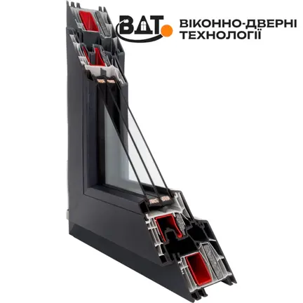 Зразок рама стулка Kommerling 88 MD ламінація антрацит