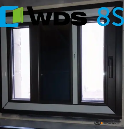 WDS 8S зі структурним фарбуванням (не ламінація): нестандартна конфігурація вікна, індивідуальне виготовлення та монтаж ВДТ